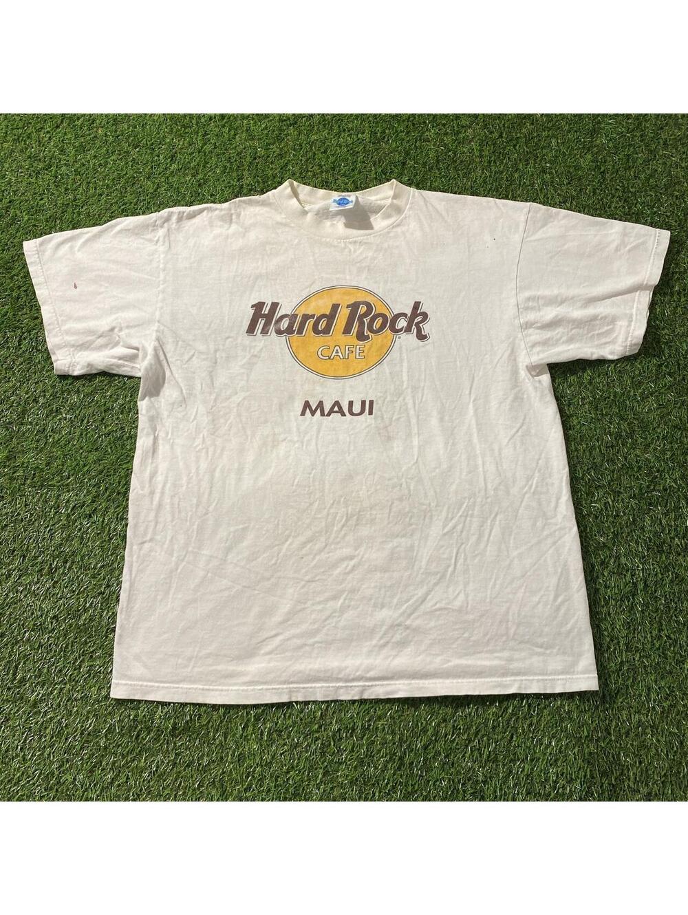 Vintage 90’s Hard Rock Cafe Maui Hawaii  white t-shirt